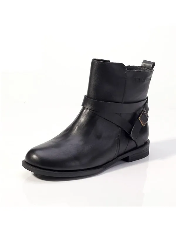 Spring Autumn Handmade Ankle Boots Black