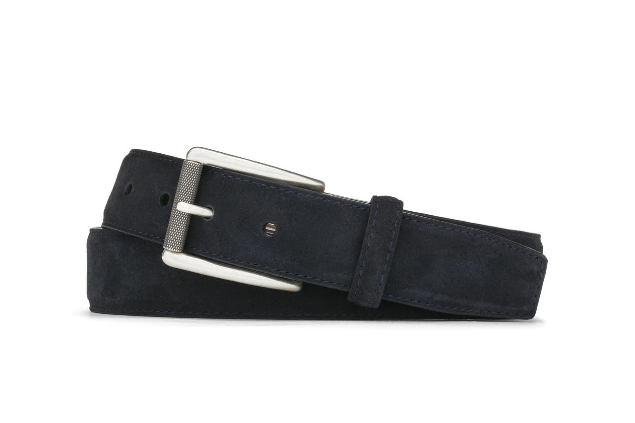 Suede Belt with Nickel Roller Buckle