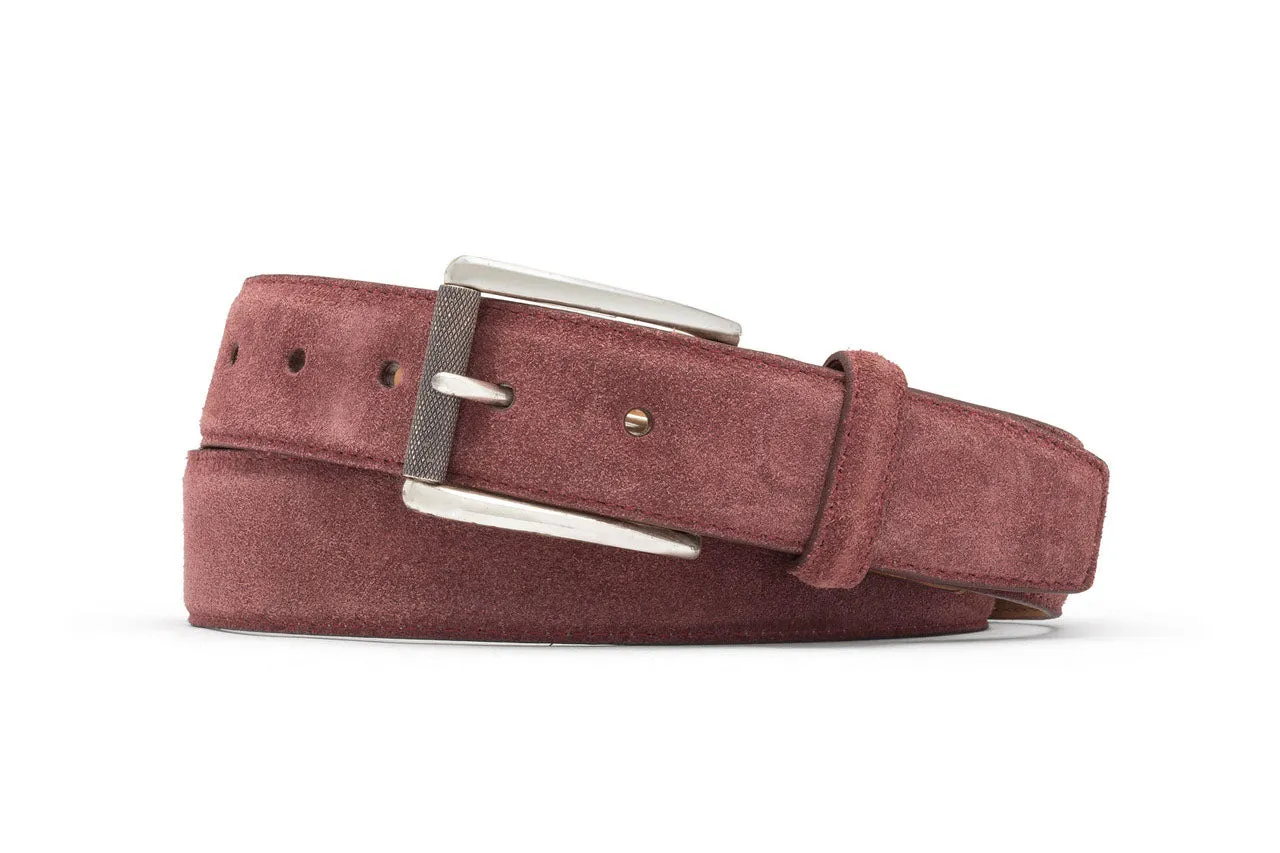 Suede Belt with Nickel Roller Buckle