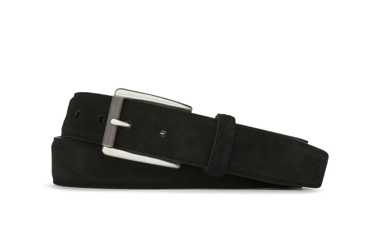 Suede Belt with Nickel Roller Buckle