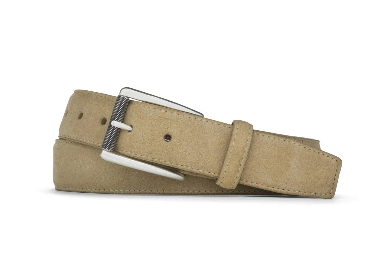 Suede Belt with Nickel Roller Buckle
