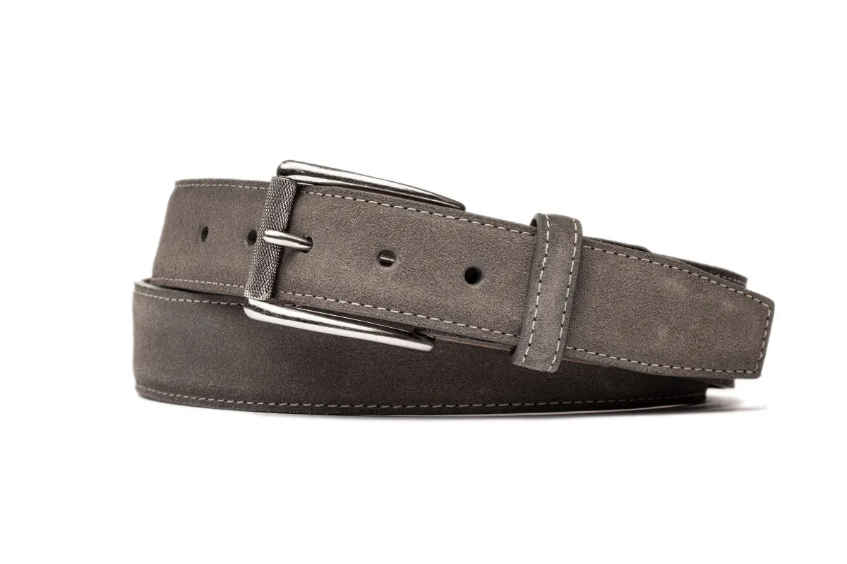 Suede Belt with Nickel Roller Buckle