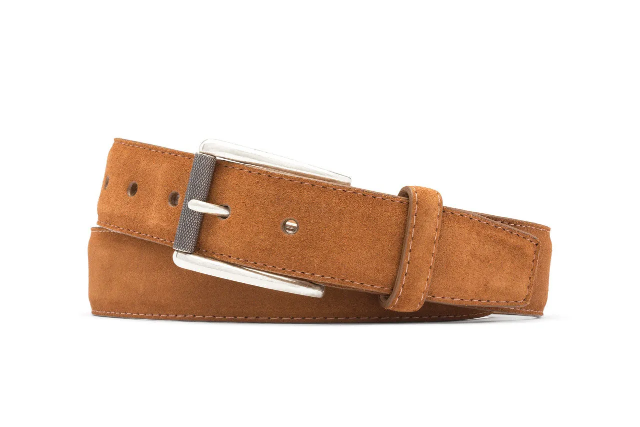 Suede Belt with Nickel Roller Buckle