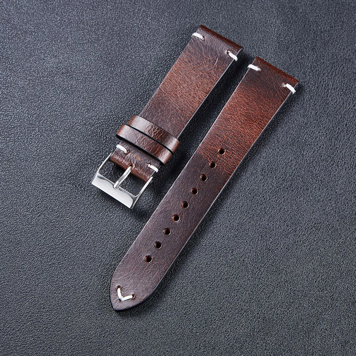 Vintage Oiled Leather Watch Straps Compatible with the Huawei Watch GT2 46mm