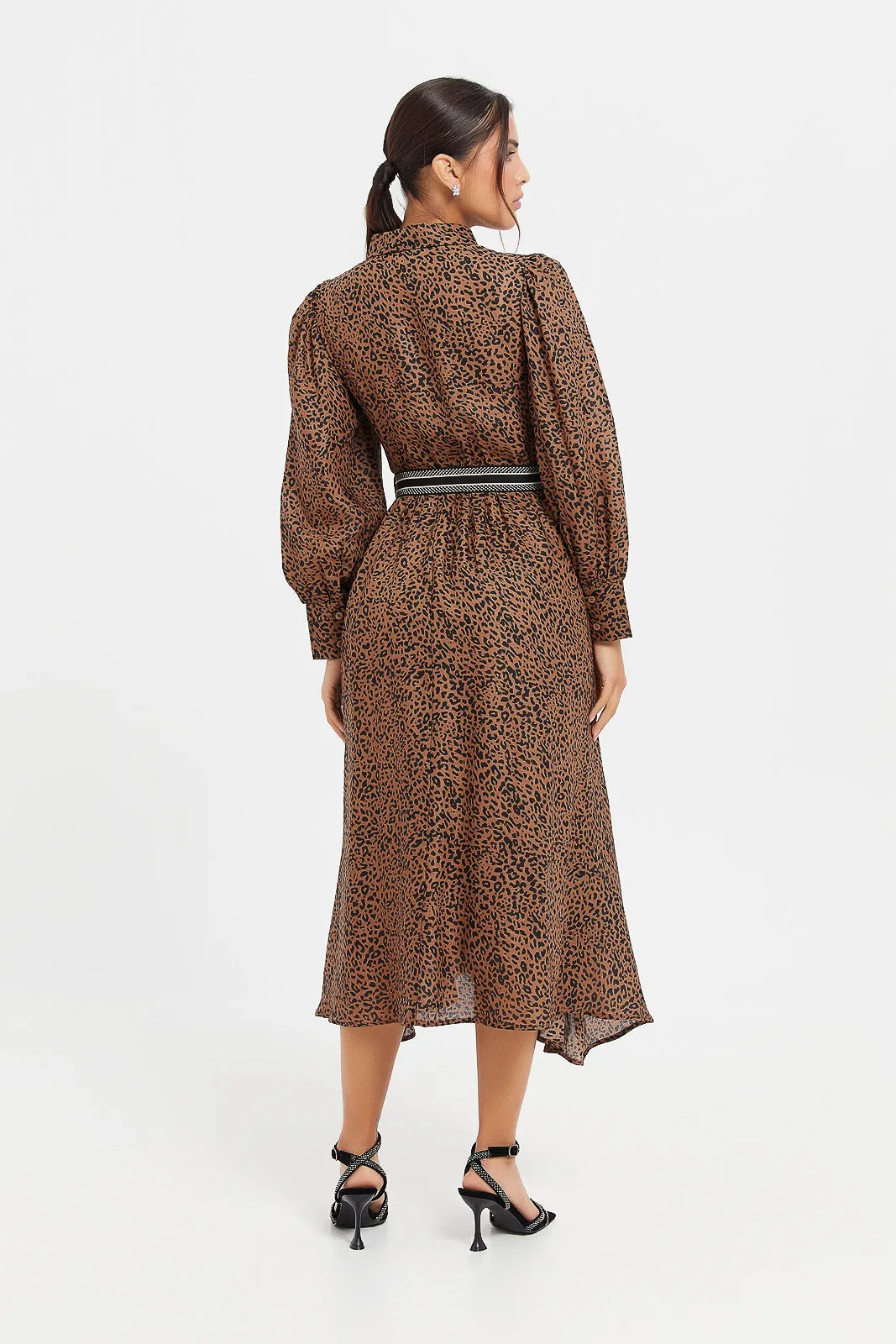 Women Brown Printed Dress