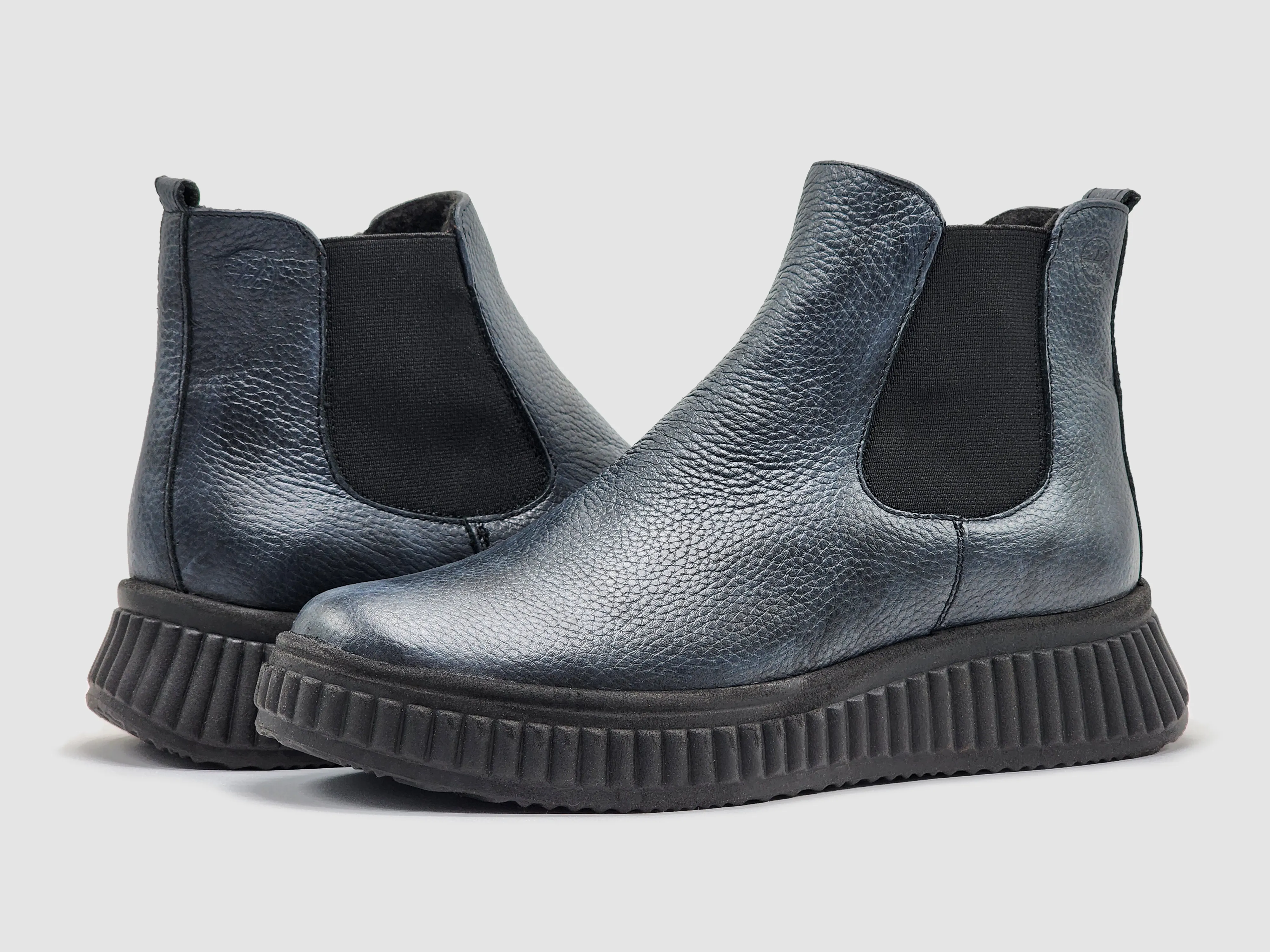 Women's Helios Leda Wool-Lined Leather Boots - Navy Blue